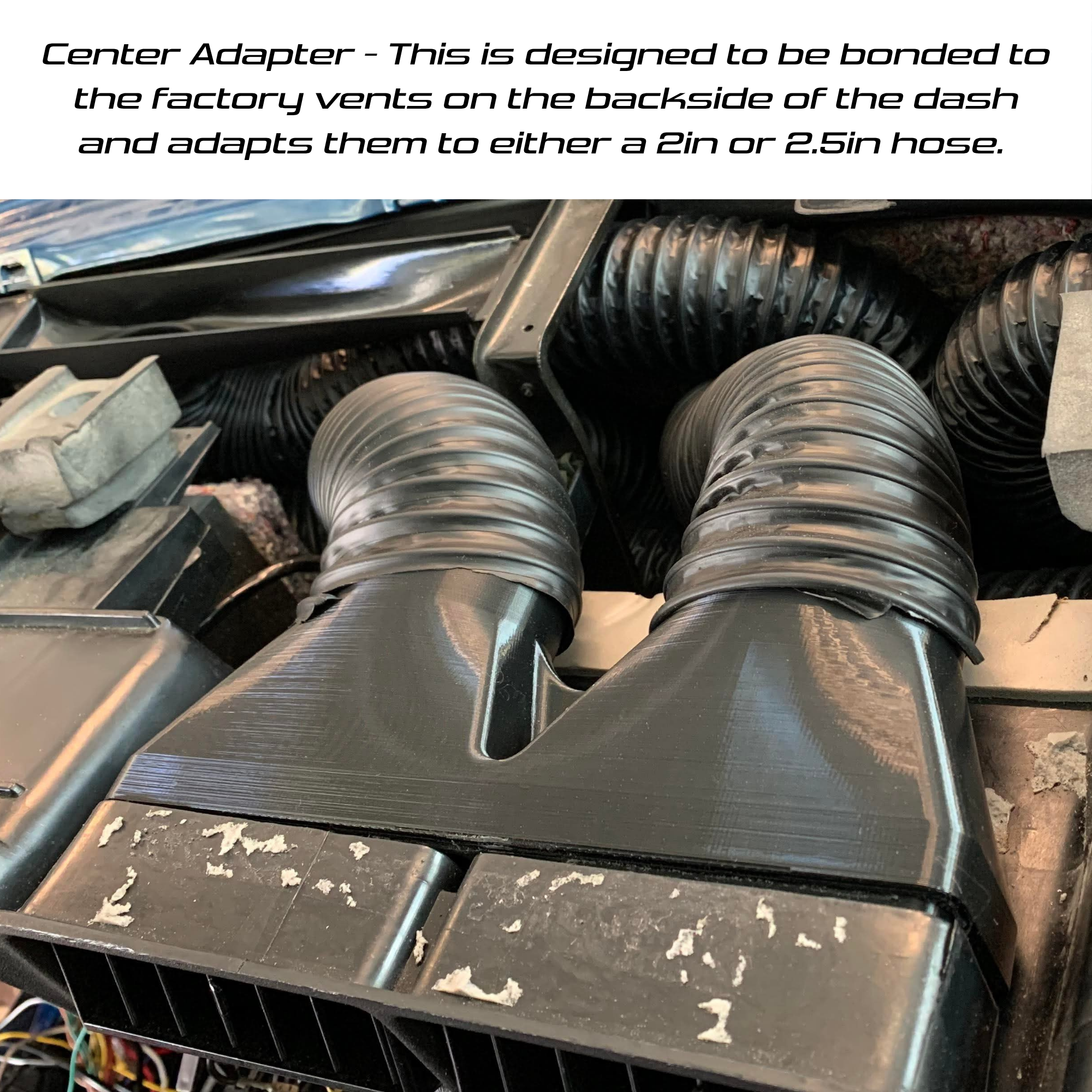 1982–1992 Camaro AC Duct Adapter Kit – 3D Printed, Fits Aftermarket Systems