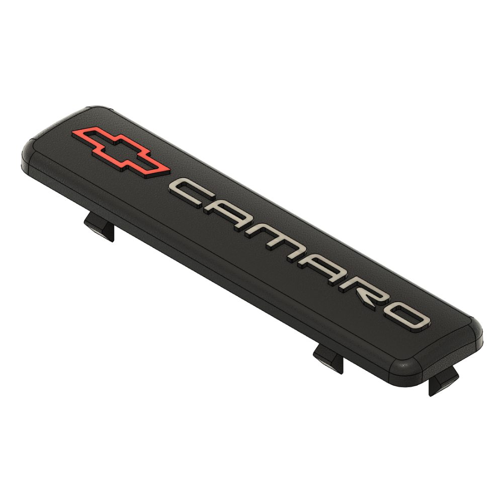 1997–2002 Camaro Dash Plaque – Red Bowtie & Silver CAMARO