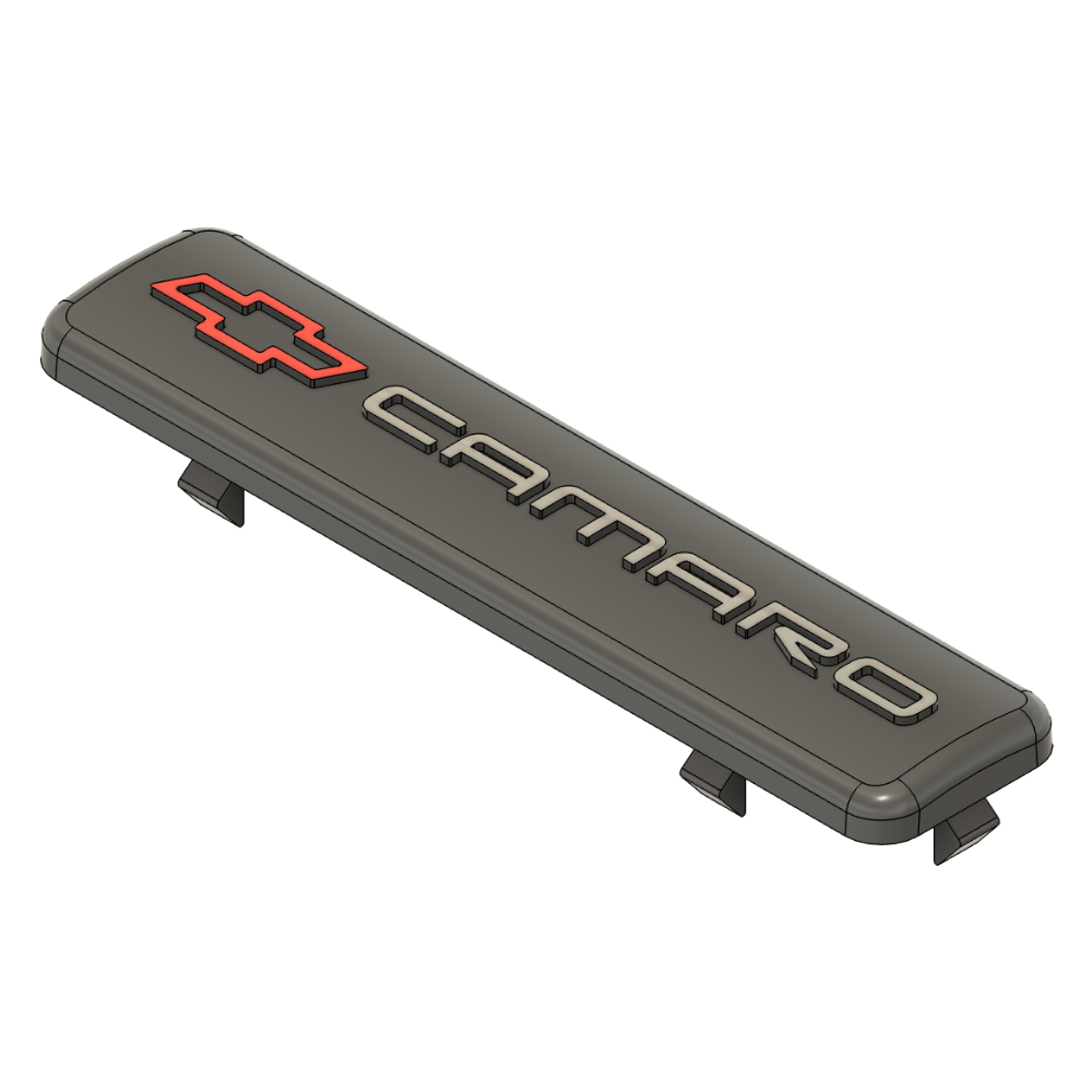 1997–2002 Camaro Dash Plaque – Red Bowtie & Silver CAMARO