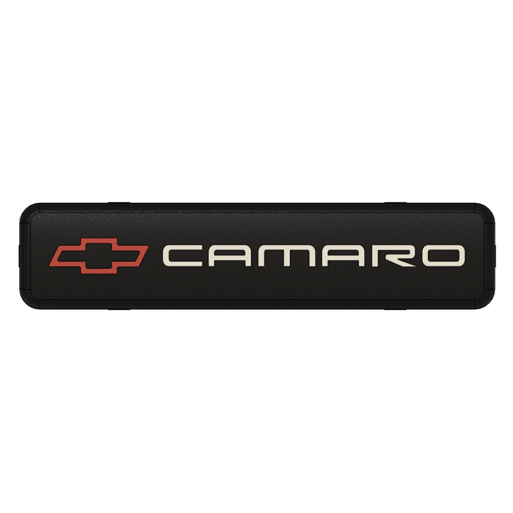 1997–2002 Camaro Dash Plaque – Red Bowtie & Silver CAMARO